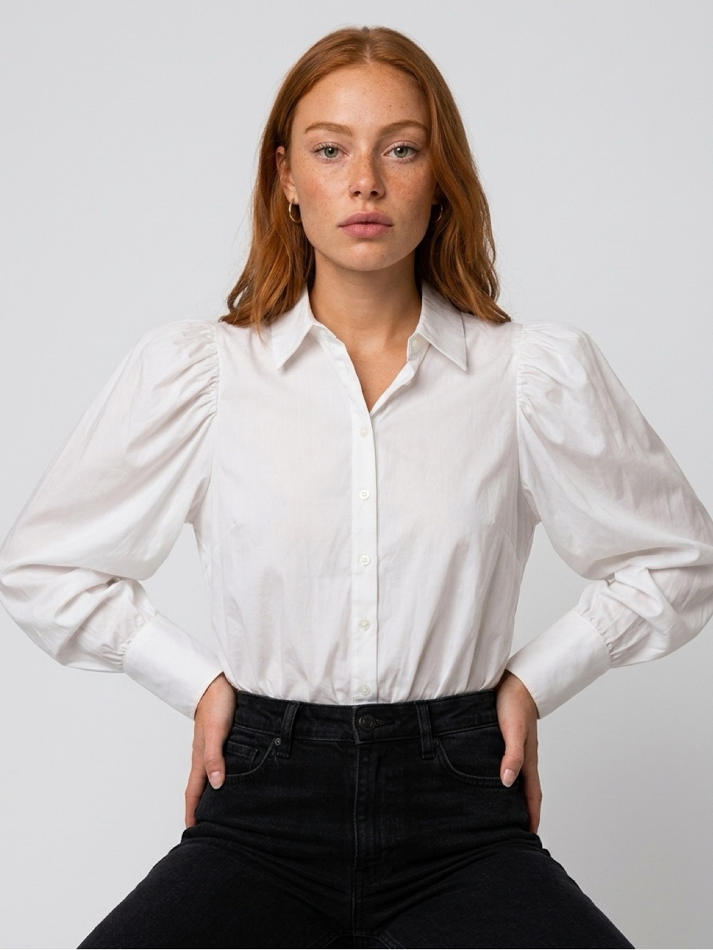 Express Classic white button down bodysuit